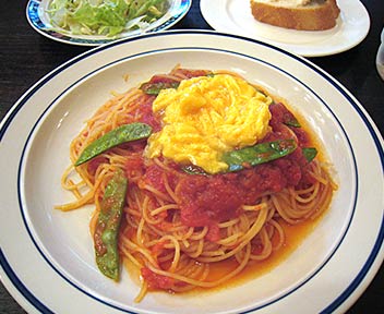 イタリア料理 ERbetti-J／エルベッティ・ジェイ／スクランブルエッグと絹さやのトマトスパゲティ