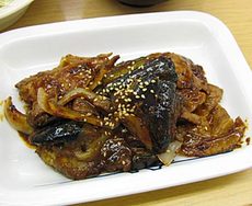 松屋　高田馬場4丁目店／豚と茄子の辛味噌炒め定食