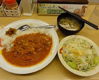 松屋　早稲田店／フレッシュトマトカレー野菜セット