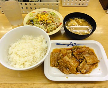 松屋　高田馬場店／豚バラバーベキュー定食