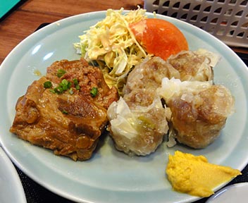 沖縄食堂 がちまや〜／黒豚シューマイ、ソーキ定食