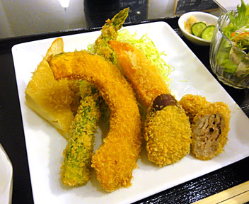 とんかつ・串揚げ 成蔵／Narikura／野菜5種とミニミルフィーユかつ定食